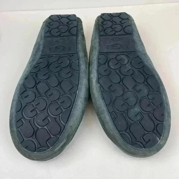 UGG Men's Ascot Slipper Loafer Slip On Size 11 Blue Suede Sheepskin Sherpa Fury - Picture 9 of 10